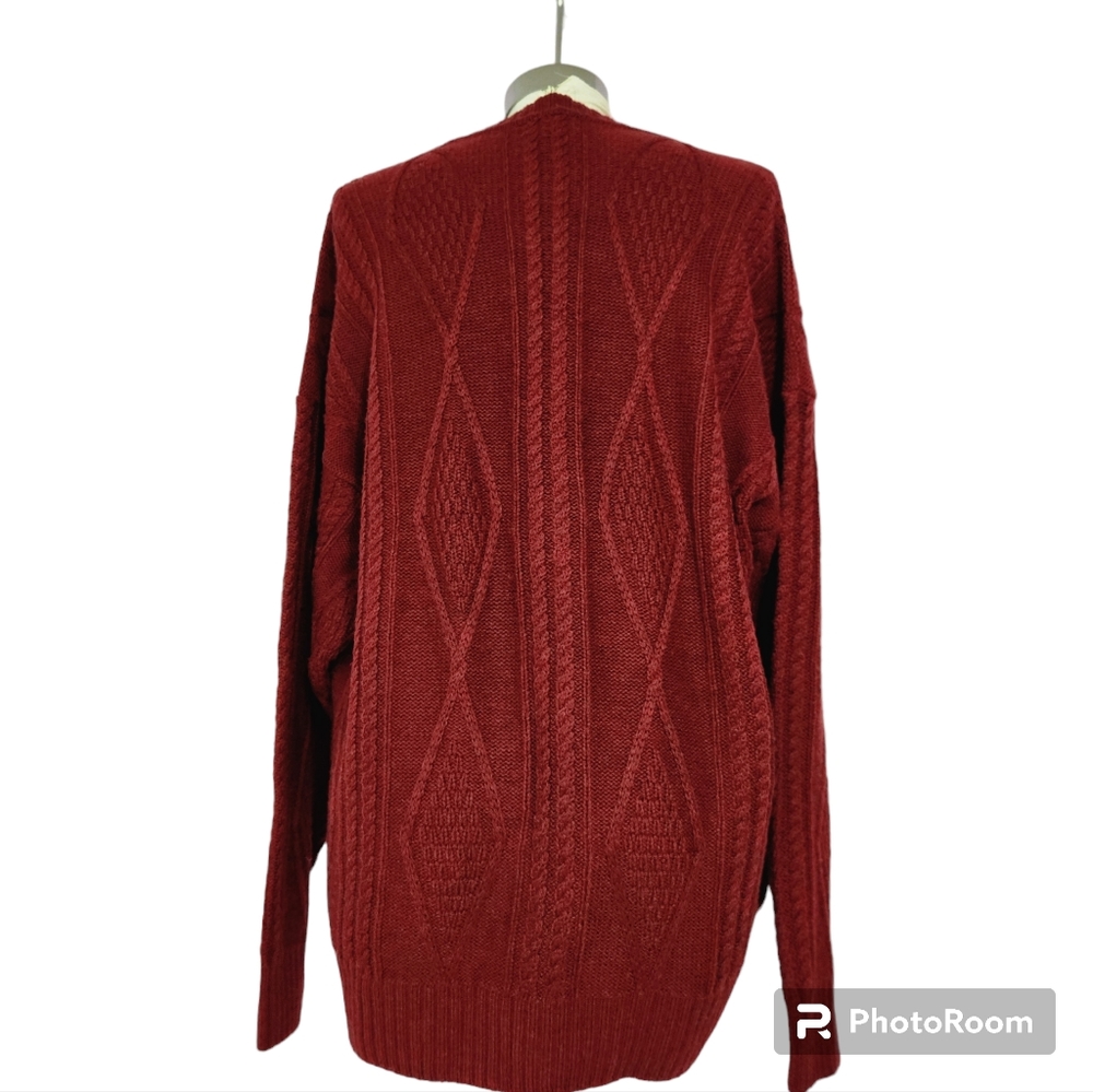 CESARE DI PINO WOOL RED SWEATER SIZE LARGE - Picture 2 of 8